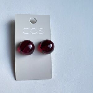 COS Red Stud Earrings